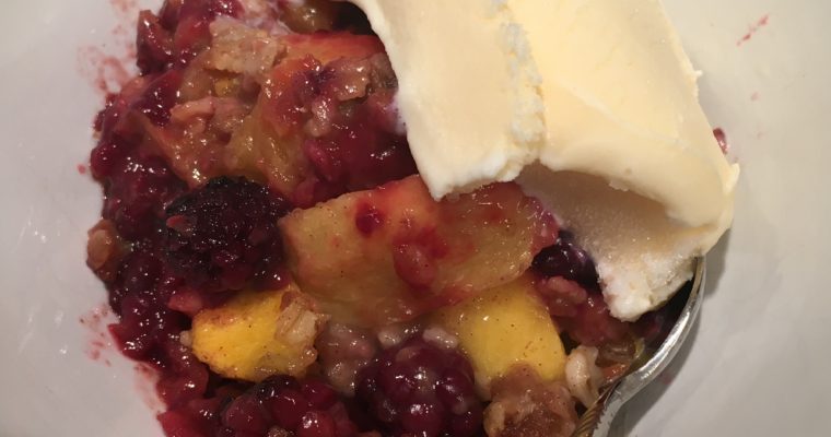 Treat Tuesday-Blackberry-Peach Slow Cooker Crumble